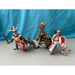 Set of 3 Papo Medieval Knight Action Figures Trio Set Toys
